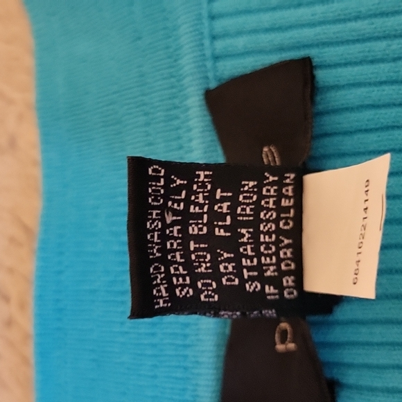 POINTELLE TURQUOISE SQUARE NECK TOP.....MEDIUM - Picture 7 of 7
